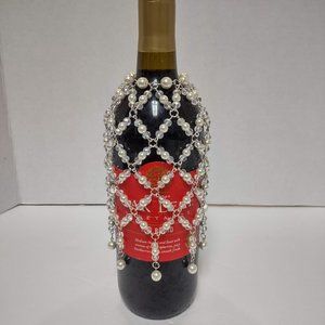 Hand Crafted Crystal & Pearl Wine or Champagne Bottle Cover